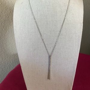 NWOT CZ Bar Pendant Necklace